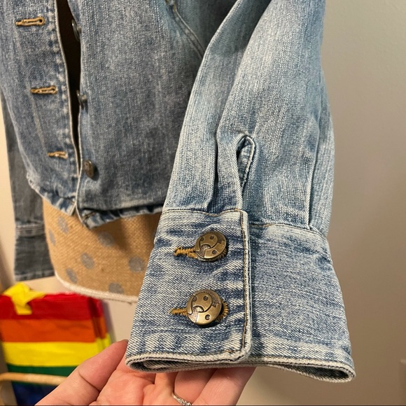 Clio Petites Vintage Jean A Line Button Jacket 6 - Picture 4 of 15